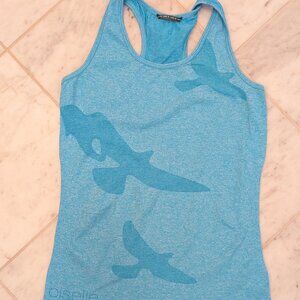 Oiselle wings out racerback tank - Small blue/turquoise